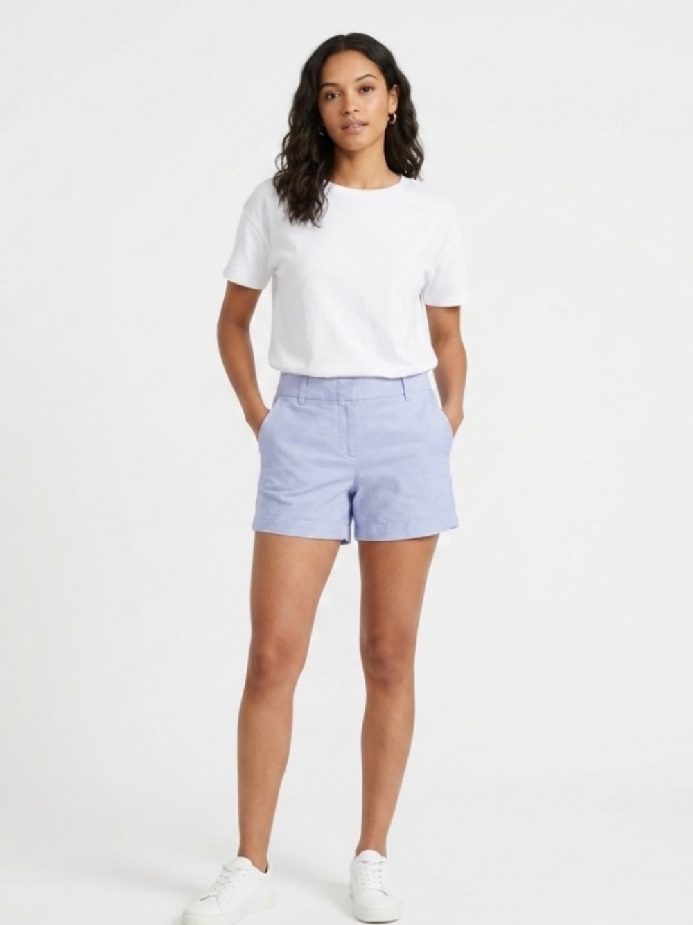 J.Crew Women 5" Powdered Oxford City Fit Shorts Sz 4 Blue Coastal Old Money NWT